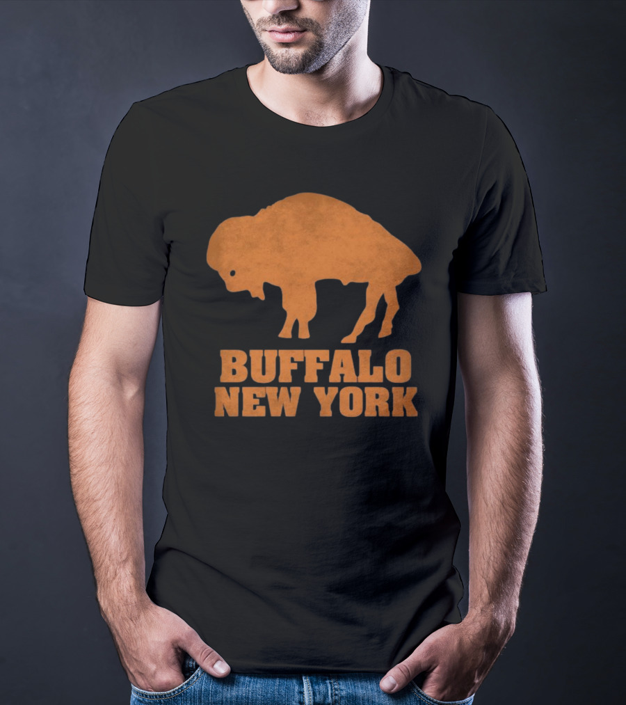 Buffalo New York Vintage Style Orange Buffalo T-Shirt