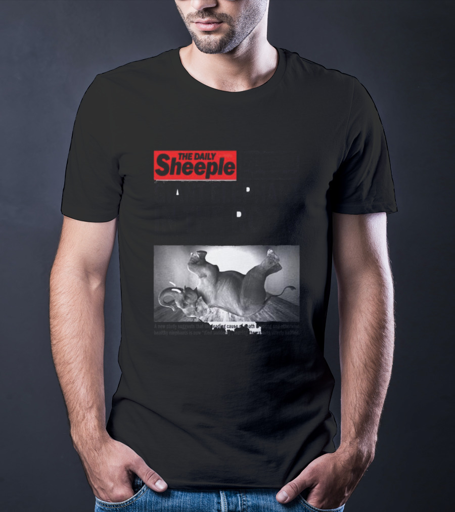 The Daily Sheeple Giant Elephant In The Room Dies Of Sudden Elephant Death Syndrome Free Insect Burger T-Shirt