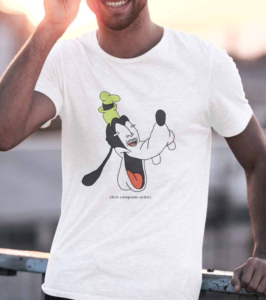 Goofy Chris Simpsons Artist Black T-Shirt