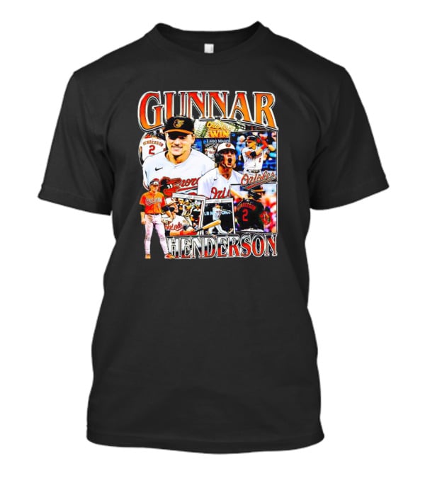 Gunnar Henderson Orioles Collage MLB Rookie Orioles Win Orioles Legend T-Shirt