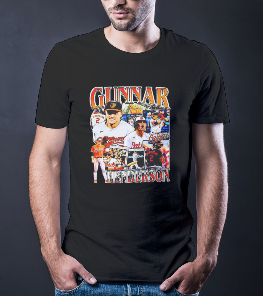 Gunnar Henderson Orioles Collage MLB Rookie Orioles Win Orioles Legend T-Shirt