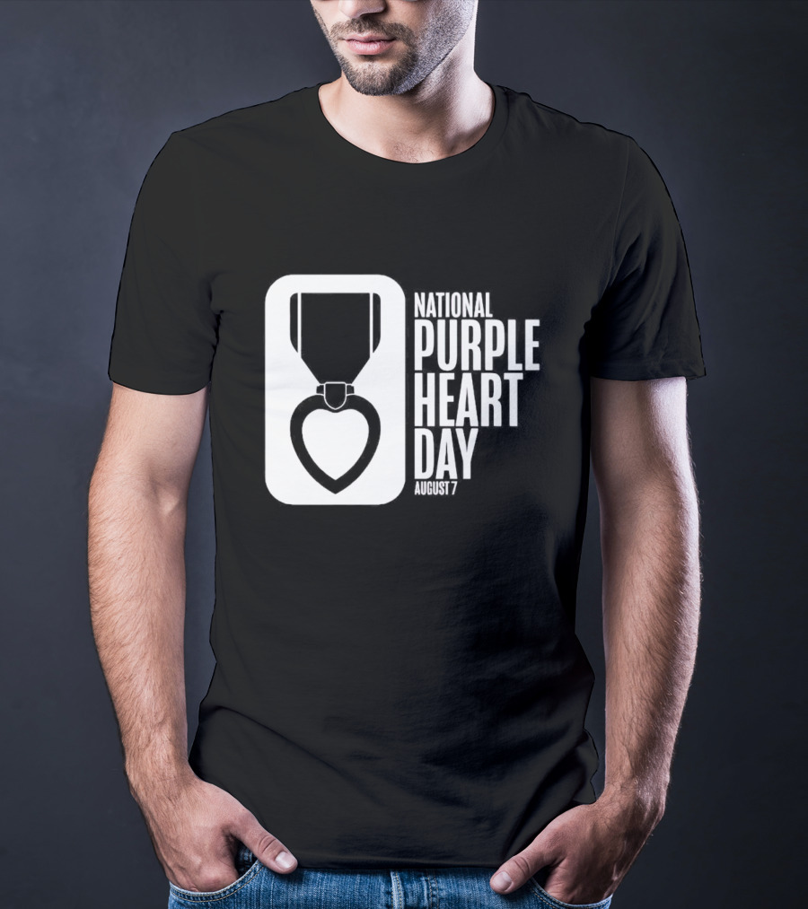 National Purple Heart Day August 7 Iconic Medal T-Shirt