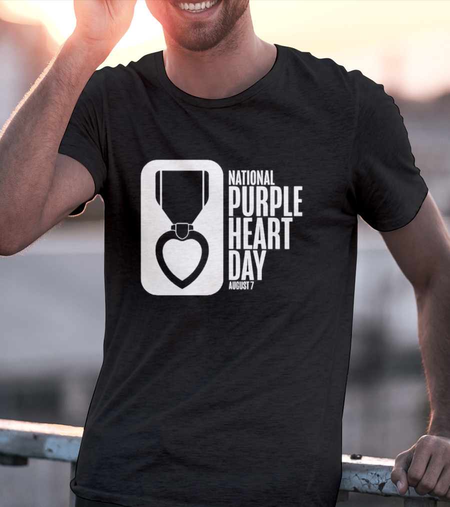 National Purple Heart Day August 7 Iconic Medal T-Shirt