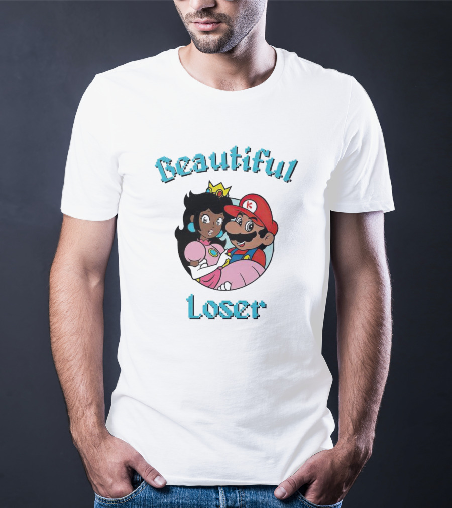 Beautiful Loser Super Smash Bros Parody Princess And Plumber T-Shirt