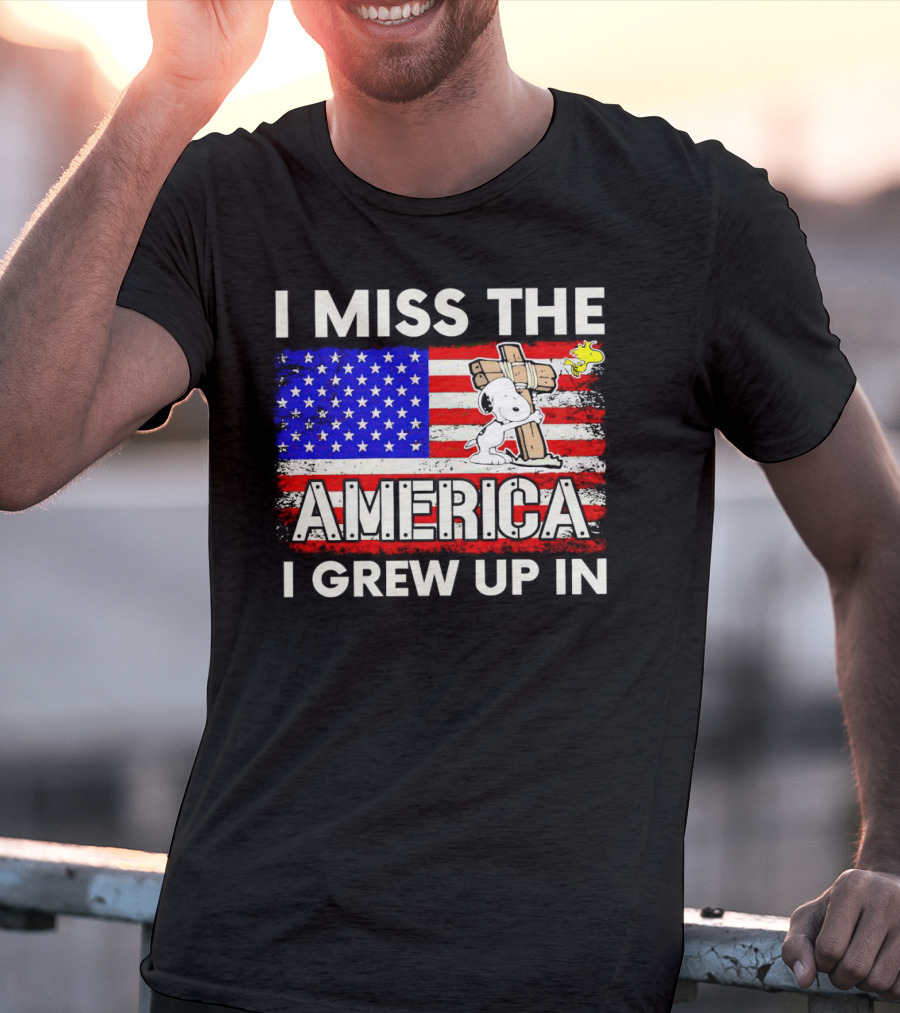 I Miss The America I Grew Up In Snoopy US Flag T-Shirt