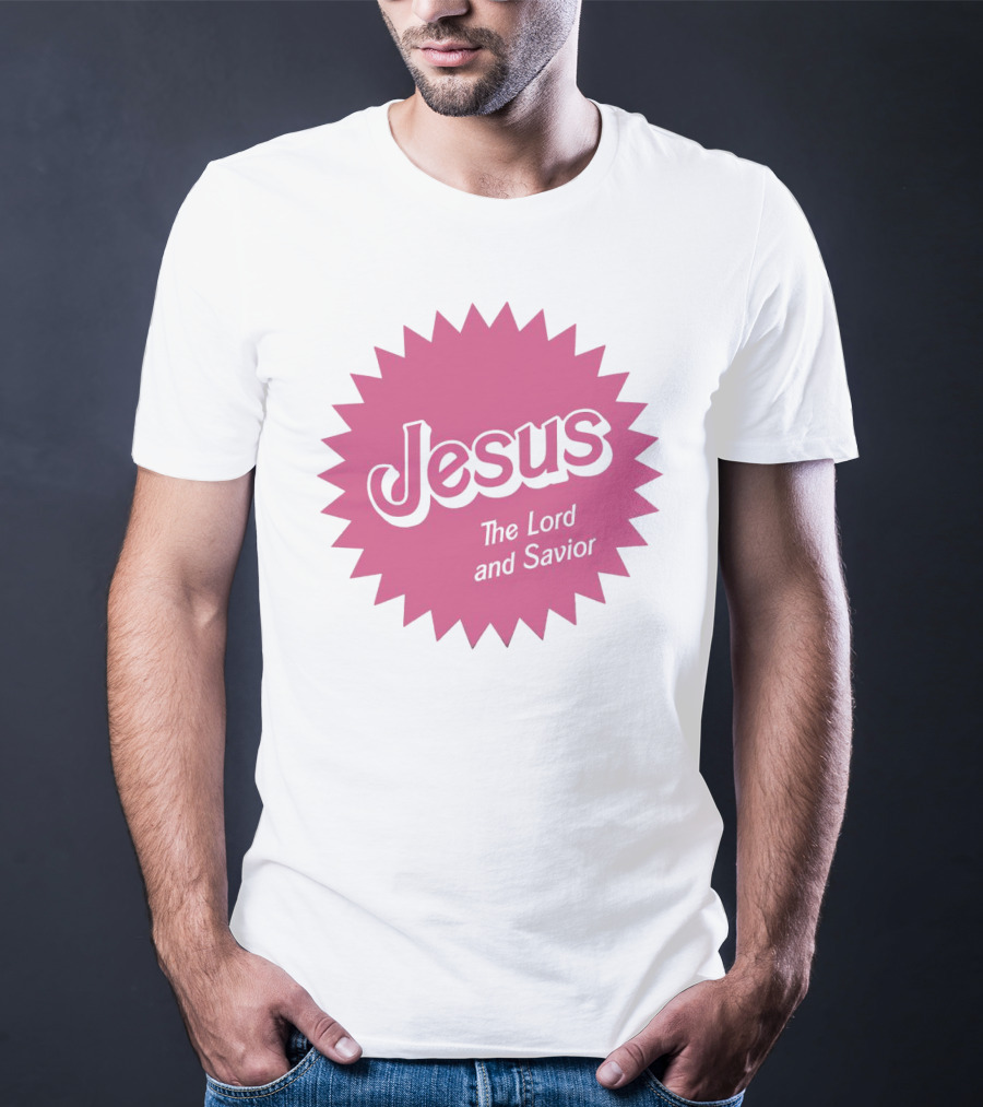Jesus The Lord And Savior Barbie Style Pink Burst T-Shirt