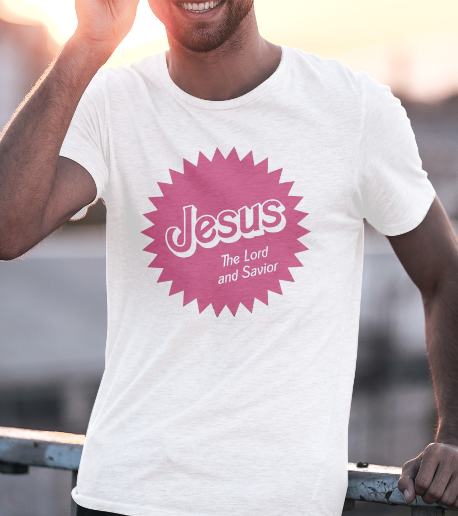 Jesus The Lord And Savior Barbie Style Pink Burst T-Shirt