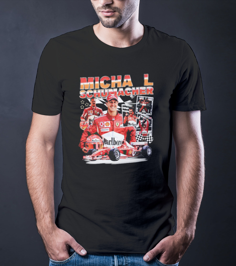 Michael Schumacher F1 Racing Legend Ferrari Champion Collage T-Shirt