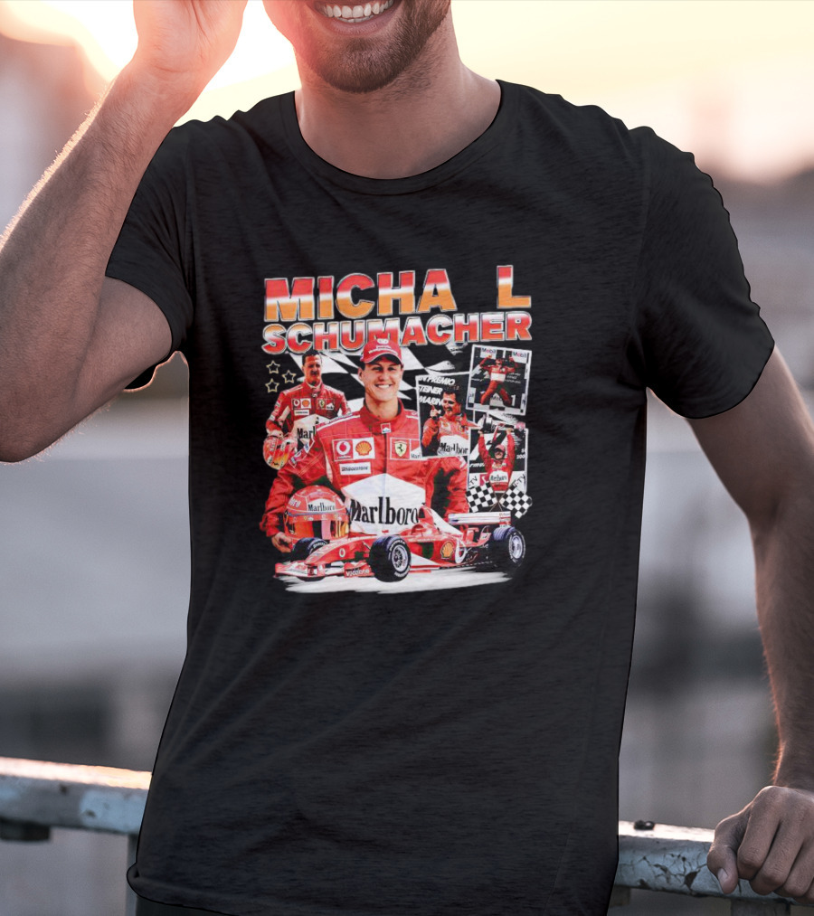 Michael Schumacher F1 Racing Legend Ferrari Champion Collage T-Shirt