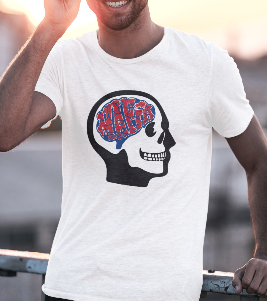 Mafia Bills Skull Brain Typography T-Shirt