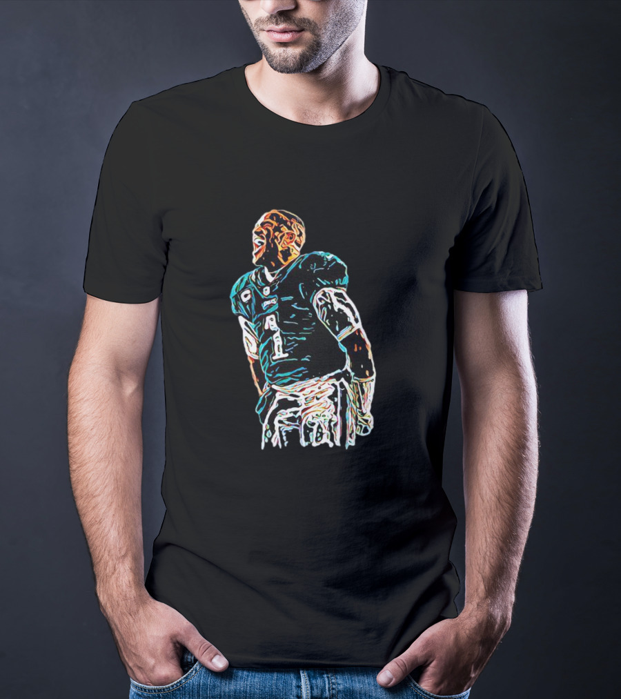 Jalen Hurts Philadelphia Football Star Dynamic Pose T-Shirt