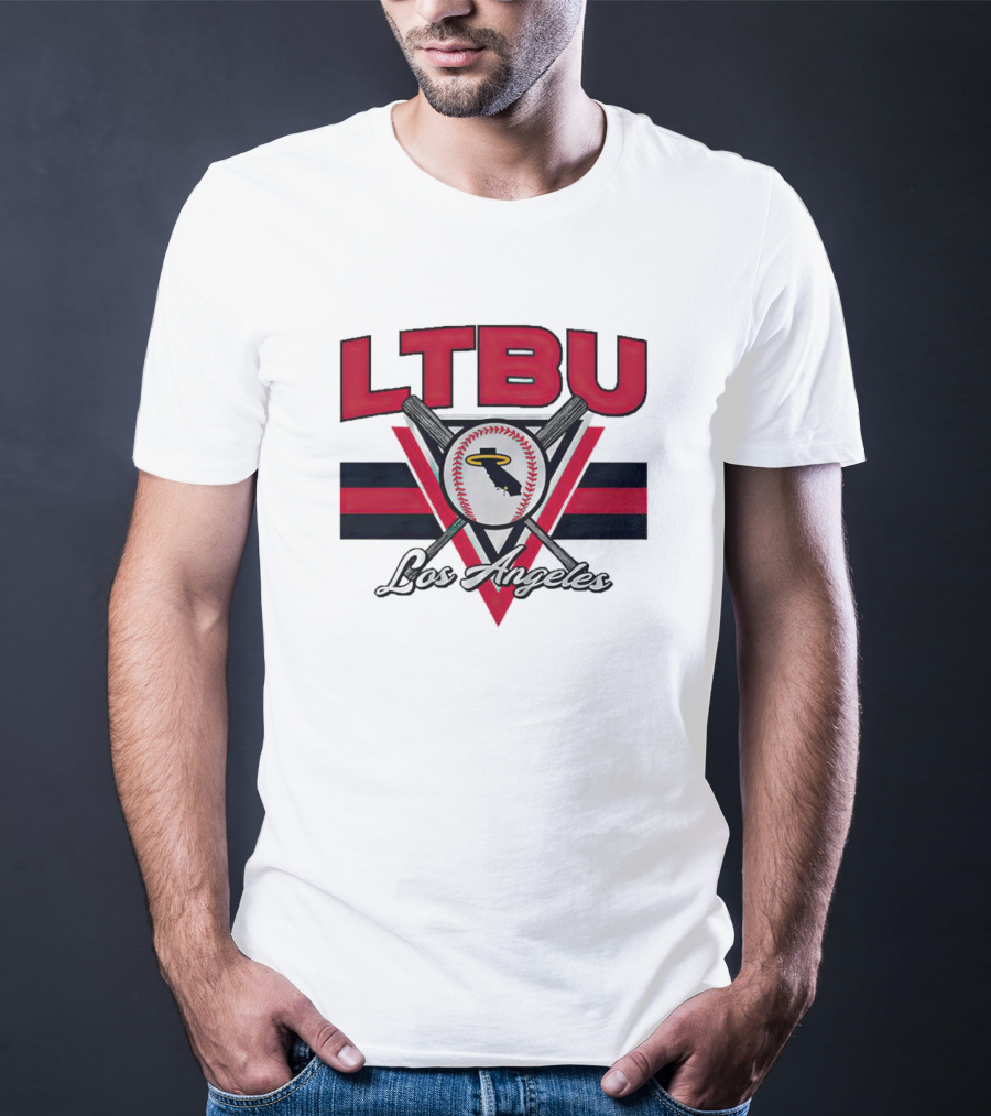 LTBU Los Angeles Baseball Crossed Bats Halo T-Shirt