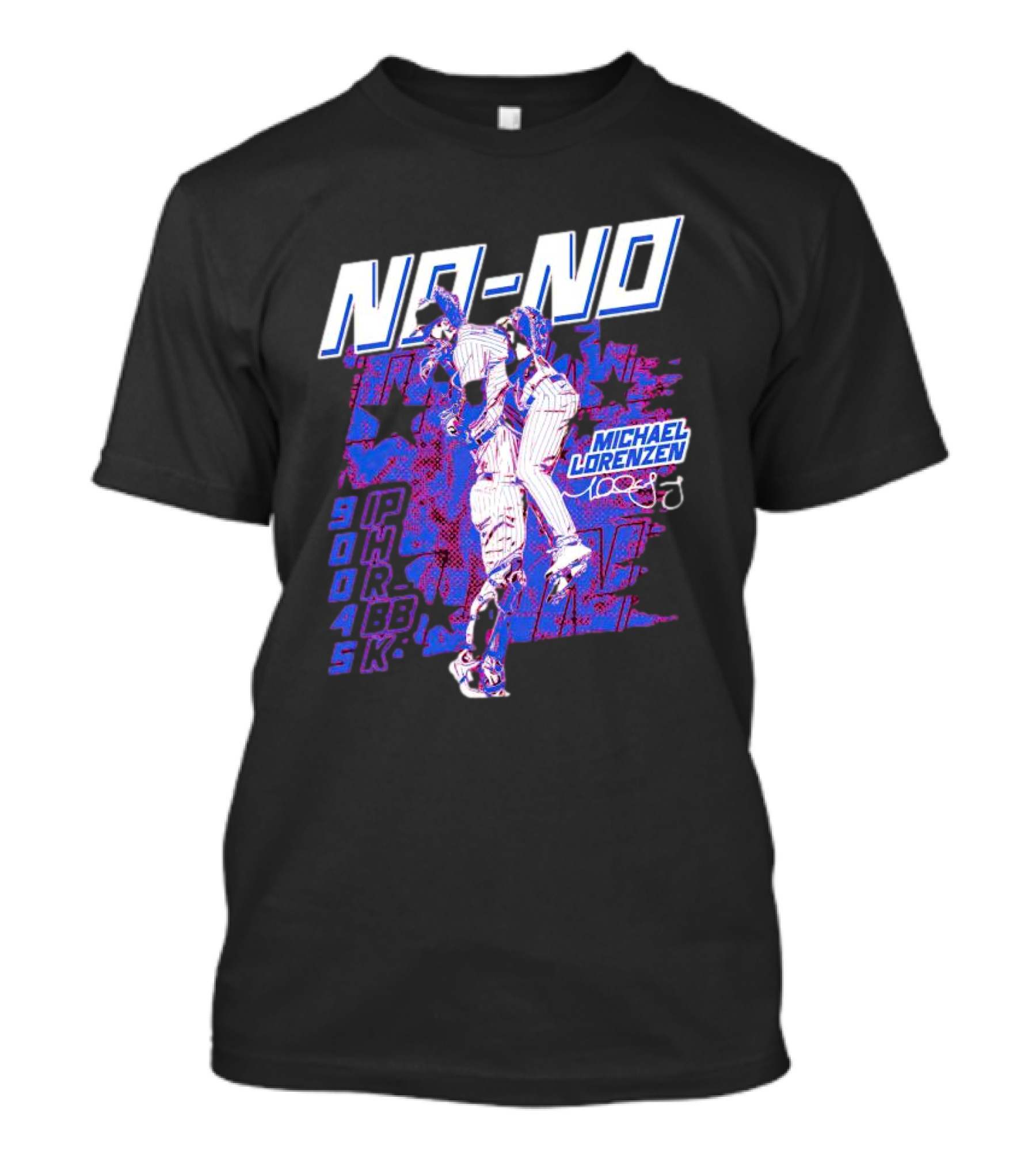 NO-NO Michael Lorenzen Signature With Stars And Stats T-Shirt