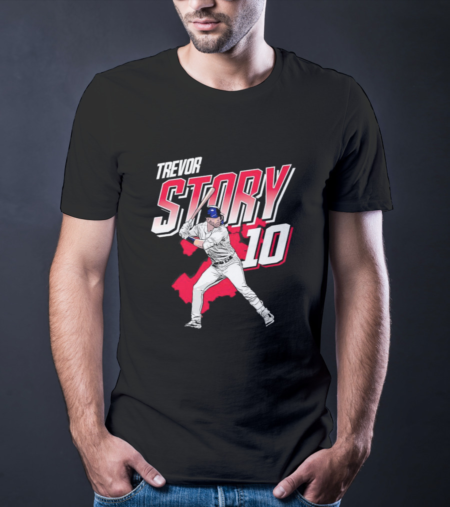 Trevor Story 10 Baseball Player City Map T-Shirt