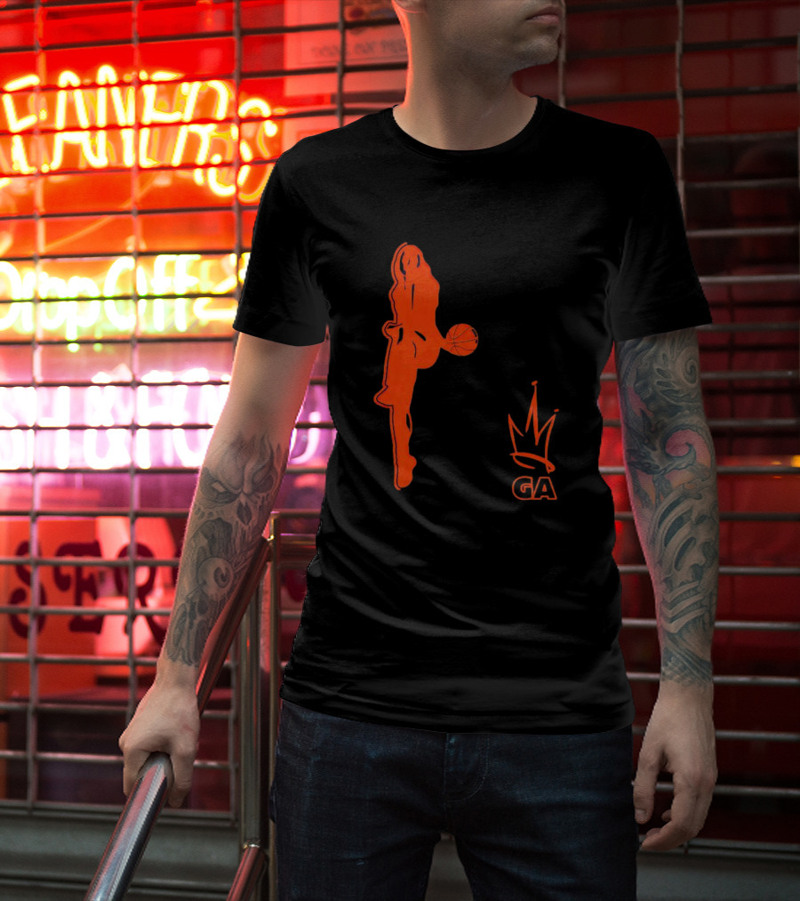 Georgia Amoore GA Basketball Silhouette With Crown T-Shirt