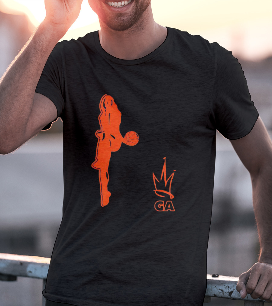 Georgia Amoore GA Basketball Silhouette With Crown T-Shirt