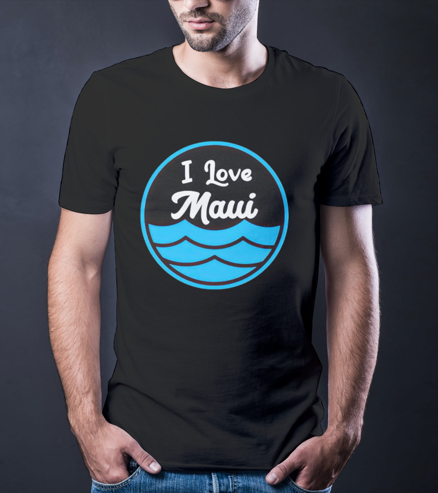 I Love Maui Waves Circular T-Shirt