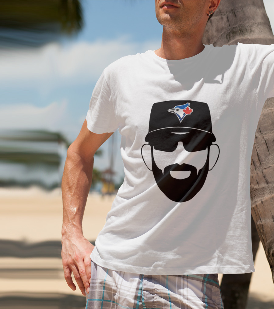 Toronto Blue Jays Jose Bautista Honda Level Of Excellent Blue Jay Logo Hat And Beard T-Shirt