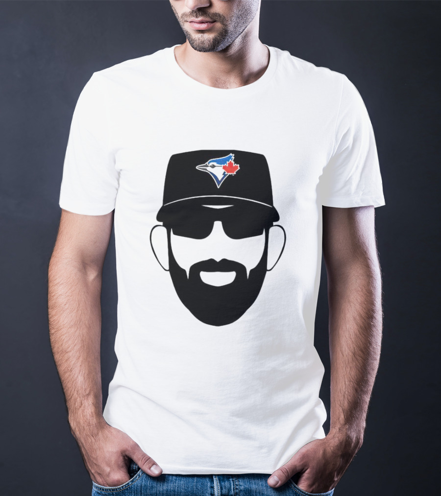 Toronto Blue Jays Jose Bautista Honda Level Of Excellent Blue Jay Logo Hat And Beard T-Shirt
