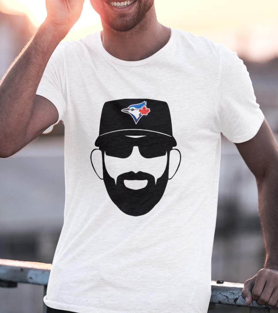 Toronto Blue Jays Jose Bautista Honda Level Of Excellent Blue Jay Logo Hat And Beard T-Shirt