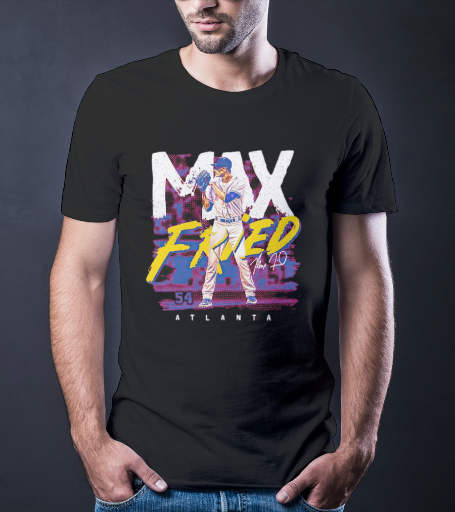 Max Fried Atlanta Signature 54 Player Action T-Shirt
