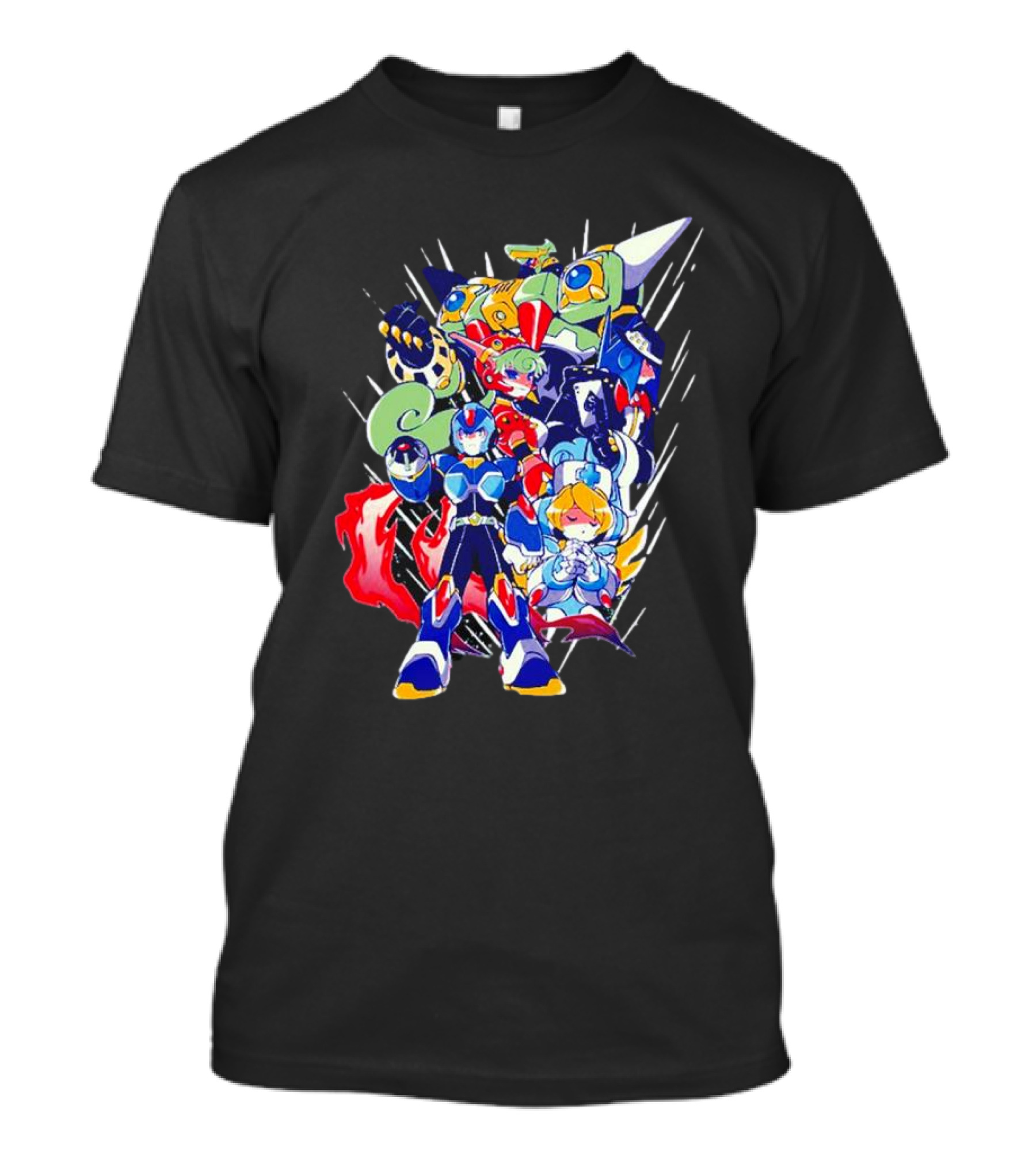 Mega Man New Armor X Characters And Robot Ensemble T-Shirt