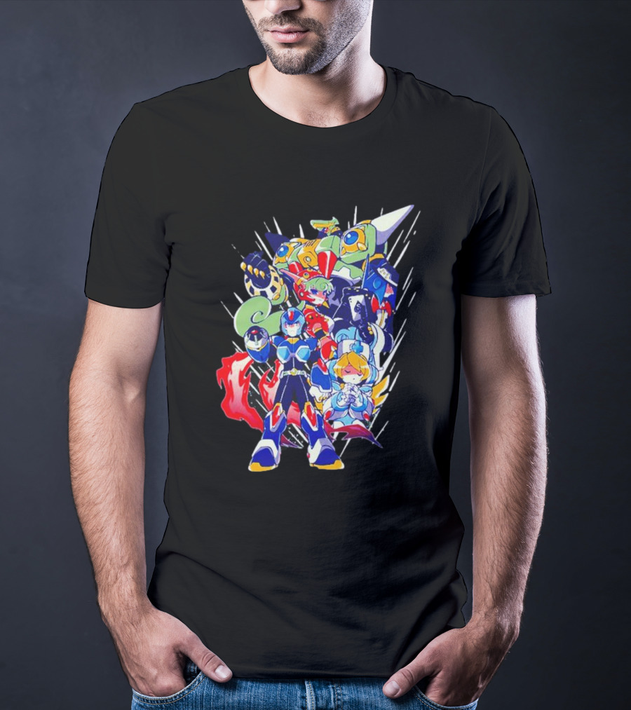 Mega Man New Armor X Characters And Robot Ensemble T-Shirt