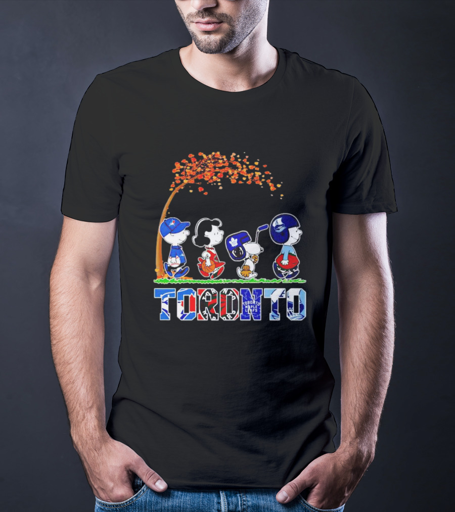 Toronto Sports Teams Autumn Peanuts Characters T-Shirt