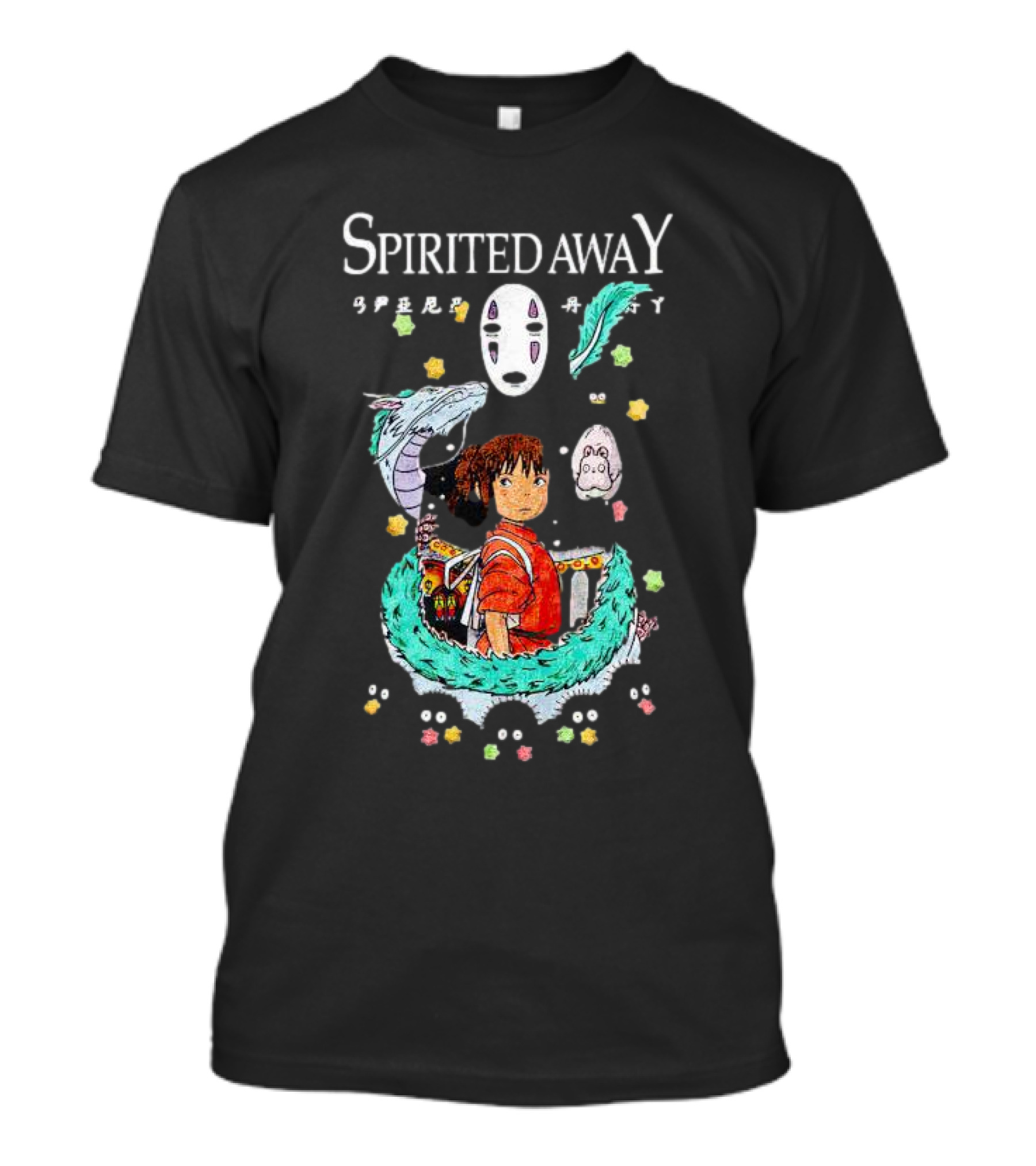 Spirited Away Characters Chihiro Haku No-Face Symbols T-Shirt
