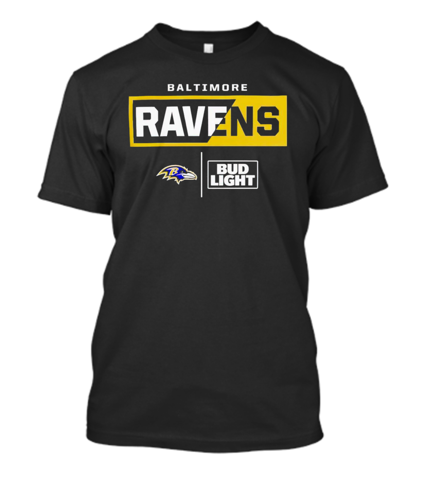 Baltimore Ravens Bud Light Logo With Ravens T-Shirt
