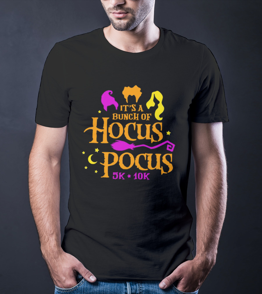 It's A Bunch Of Hocus Pocus 5k 10k Halloween Icons With Witch T-Shirt