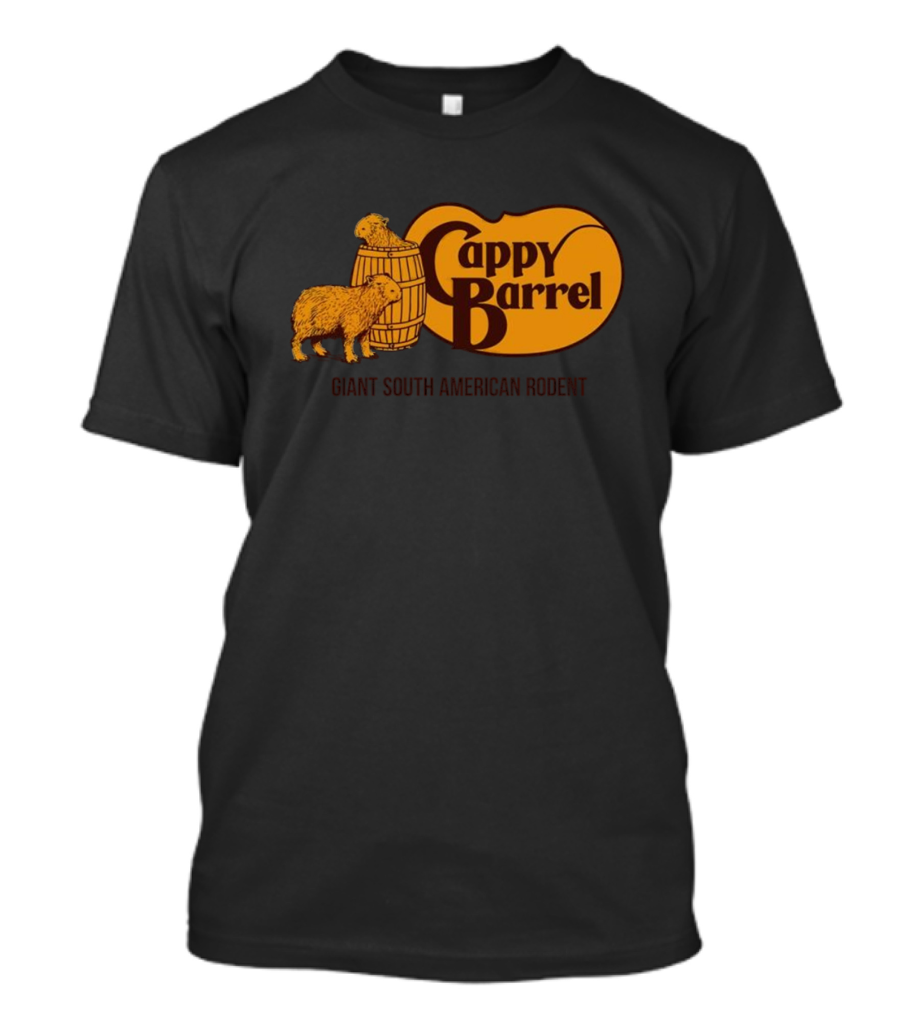 Cappy Barrel Giant South American Rodent Capybara Duo T-Shirt