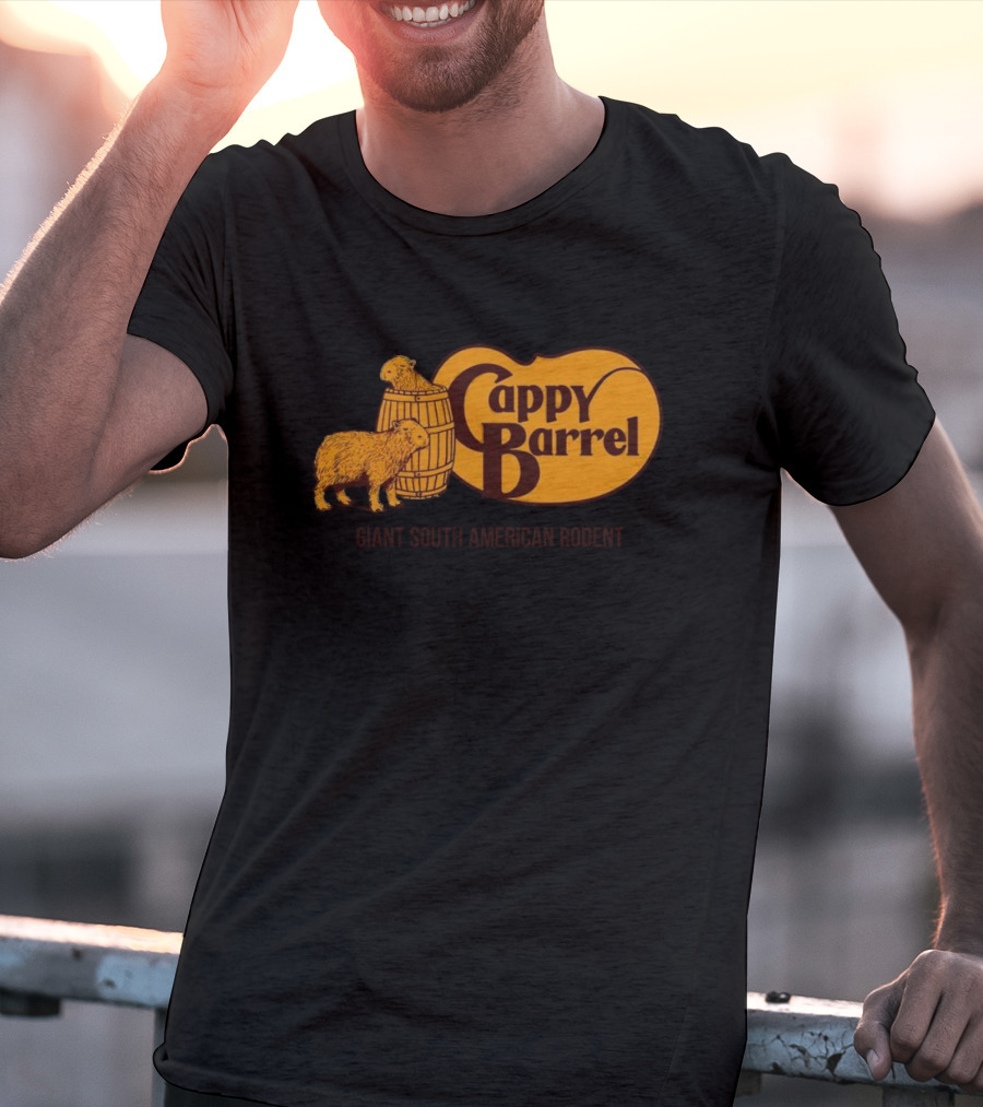 Cappy Barrel Giant South American Rodent Capybara Duo T-Shirt