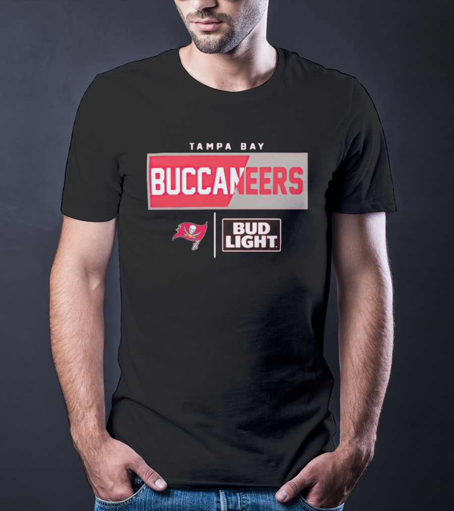 Tampa Bay Buccaneers Bud Light NFL Team Logo Collaboration T-Shirt