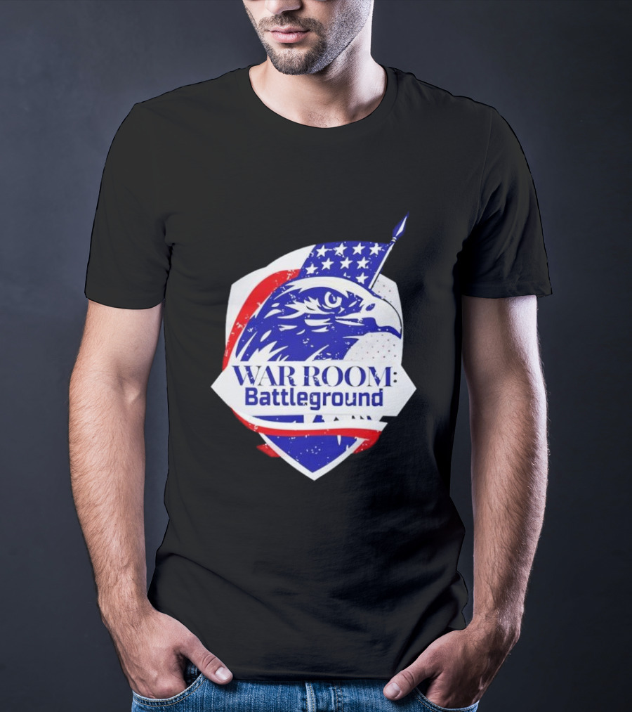 War Room Battleground Eagle American Flag Crest T-Shirt