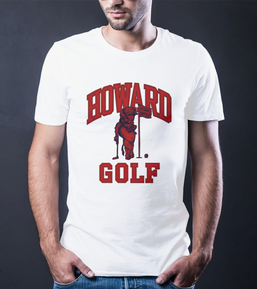 Howard Golf Pebble Beach Vintage Style Bull Golfer T-Shirt