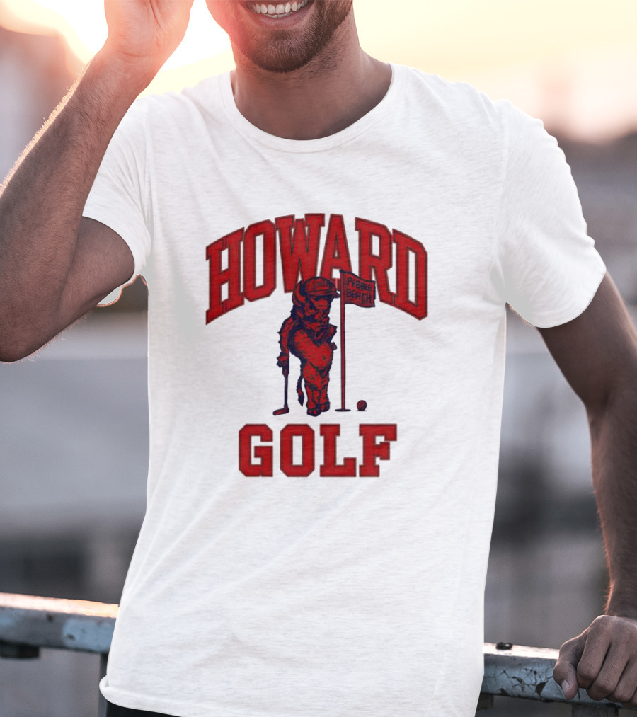 Howard Golf Pebble Beach Vintage Style Bull Golfer T-Shirt