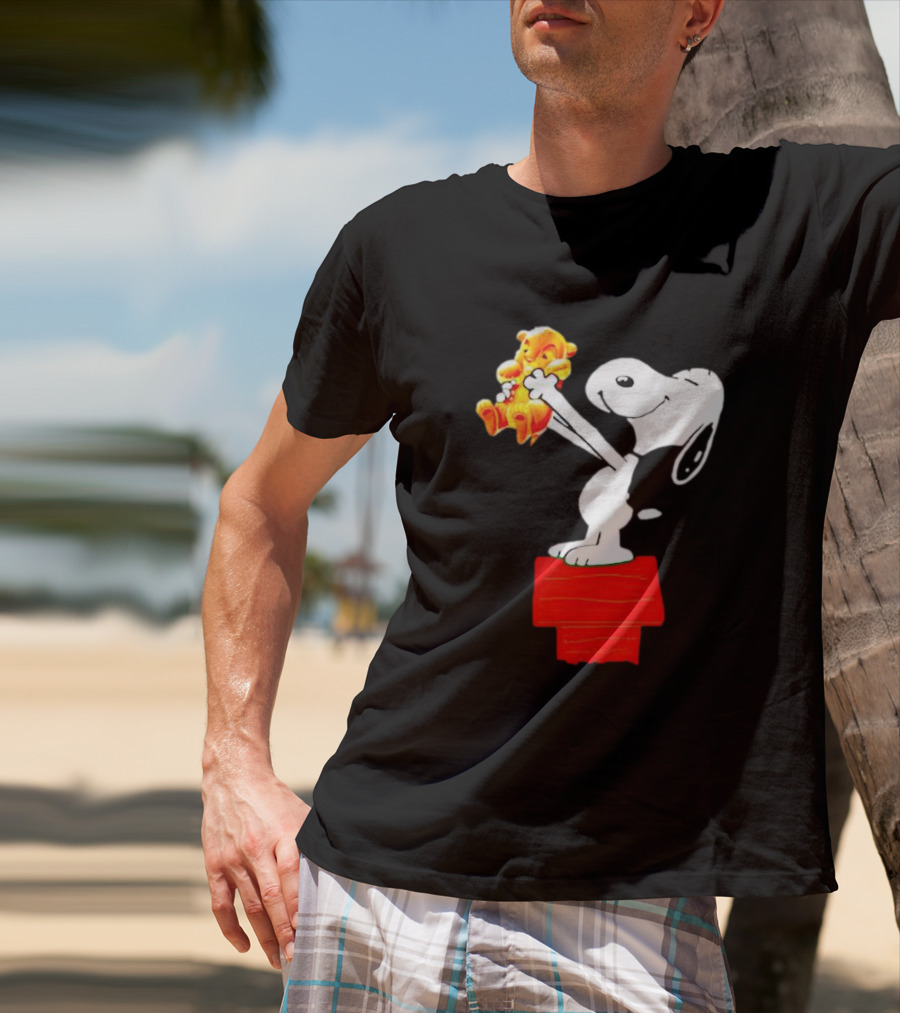 Snoopy Holding Simba From Lion King Scene T-Shirt