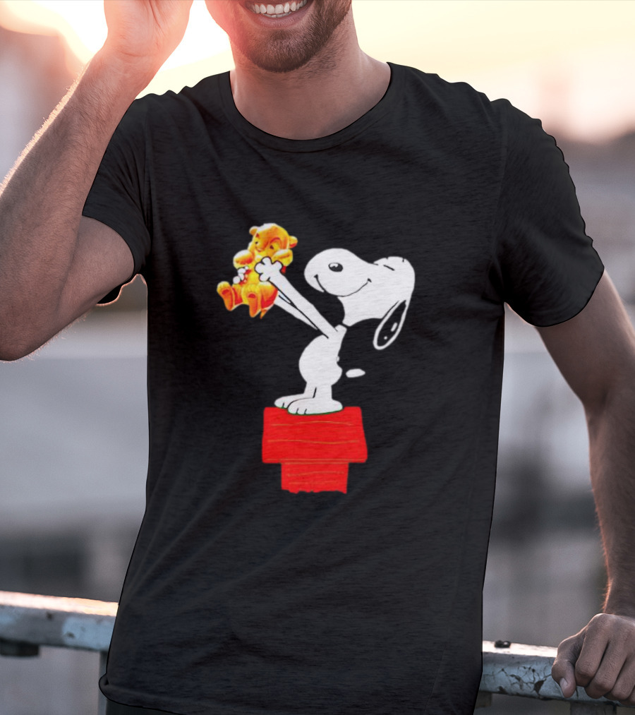 Snoopy Holding Simba From Lion King Scene T-Shirt