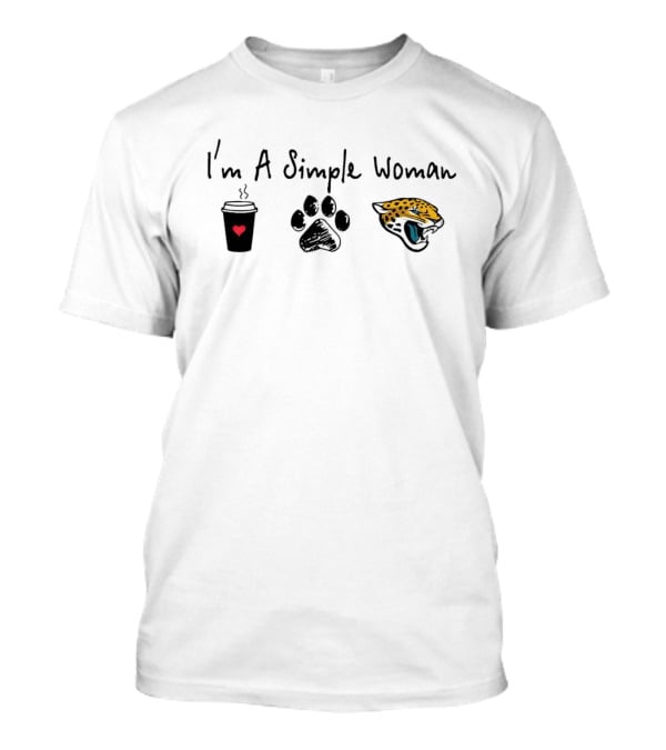 I’m A Simple Woman I Like Coffee Paw And Jaguars T-Shirt