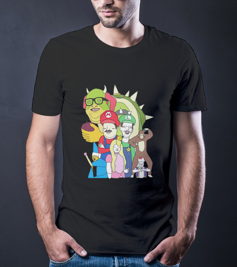 Mario Jump Brother Luigi Bowser Princess Peach Toad And Friends T-Shirt