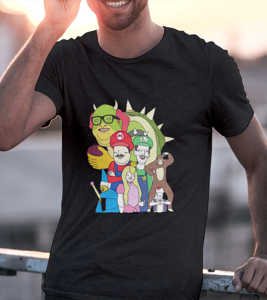 Mario Jump Brother Luigi Bowser Princess Peach Toad And Friends T-Shirt