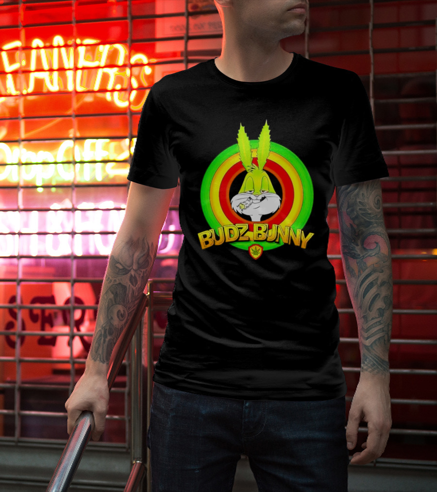Budz Bunny Cannabis Inspired Cartoon Character T-Shirt