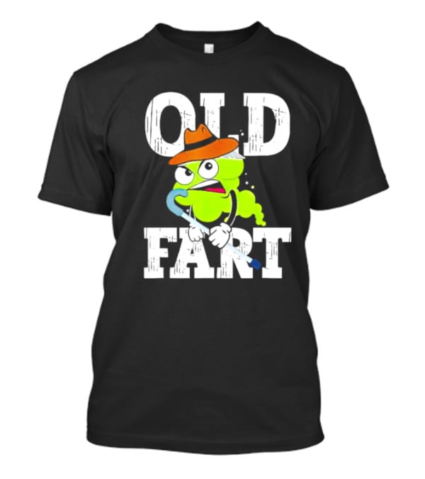 Old Fart Wearing Fedora With Cane Character T-Shirt