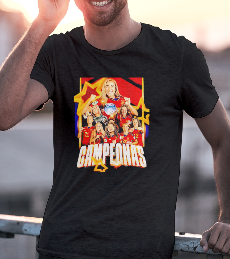 Real Madrid C.F. Campeonas Del Mundo Celebrating Victory With Stars And Smiling Athletes T-Shirt