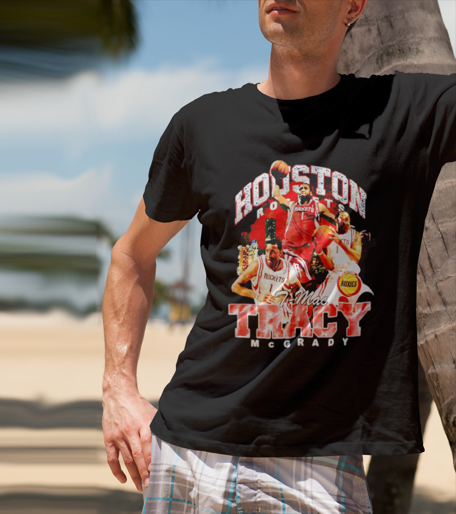 Houston Rockets T-Mac Tracy McGrady Hardwood Classics Bling Concert T-Shirt