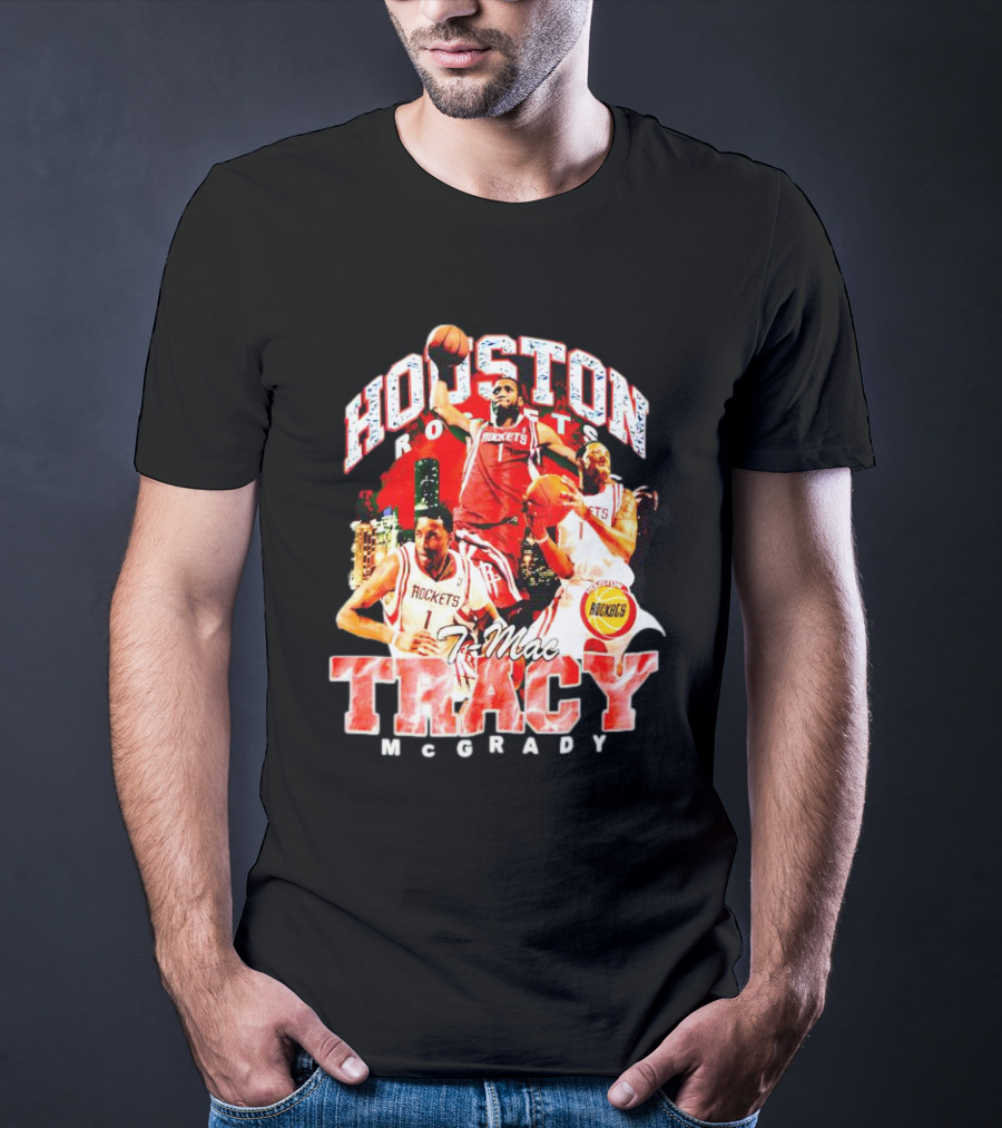 Houston Rockets T-Mac Tracy McGrady Hardwood Classics Bling Concert T-Shirt