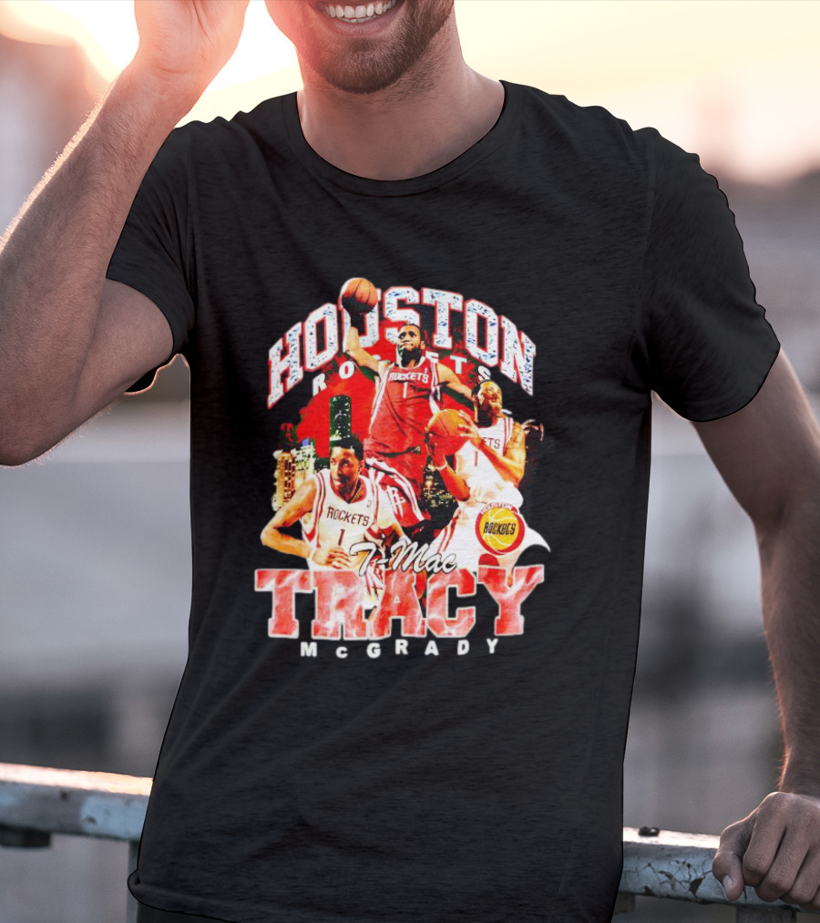 Houston Rockets T-Mac Tracy McGrady Hardwood Classics Bling Concert T-Shirt