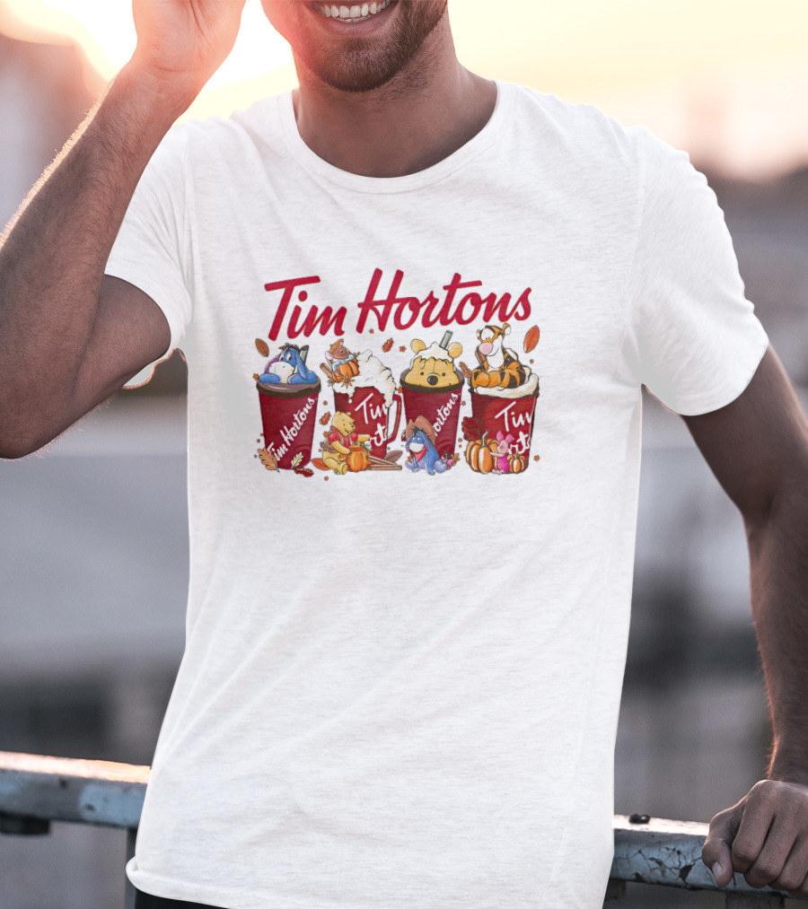 Tim Hortons Disney Characters Autumn Cups T-Shirt