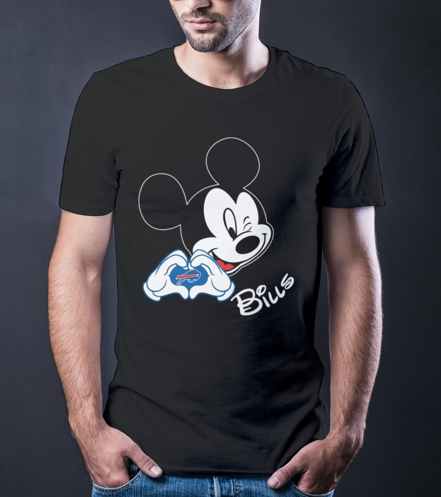 Mickey Heart Hands Buffalo Bills T-Shirt
